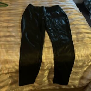 INC Black leather pants